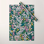 Wildflower Field on Pine Grove - Pink, Orange, Blue, & Purple Wrapping Paper Gallery Image 1