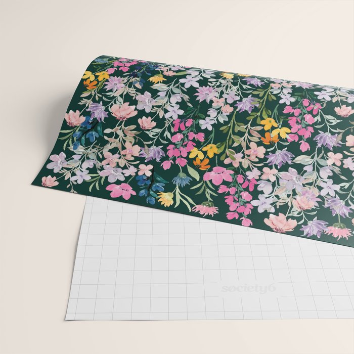 Wildflower Field on Pine Grove - Pink, Orange, Blue, & Purple Wrapping Paper Gallery Image 2