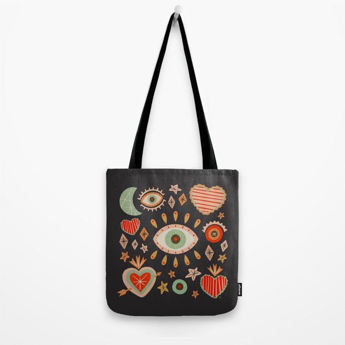 Sacred heart symbols & stars | Fall colors Tote Bag Gallery Image 2