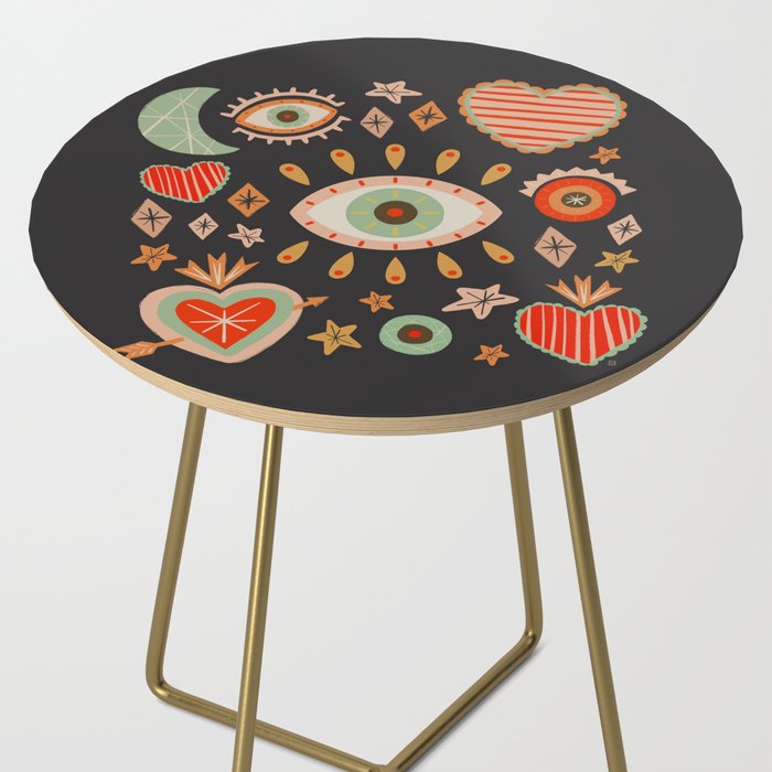 Sacred heart symbols & stars | Fall colors Side Table Gallery Image 2