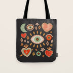 Sacred heart symbols & stars | Fall colors Tote Bag Gallery Image 1