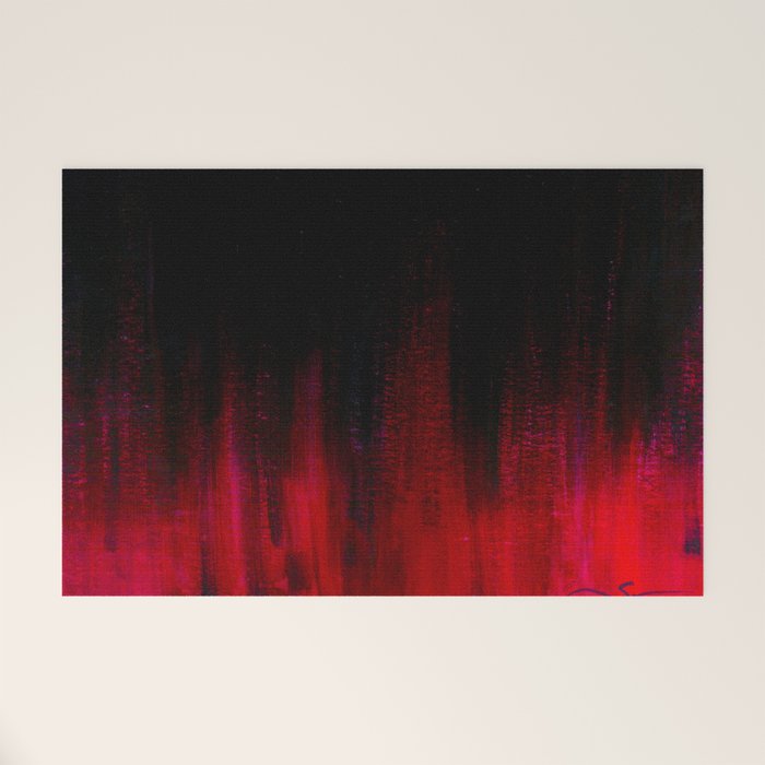 Red and Black Abstract Welcome Mat Gallery Image 1