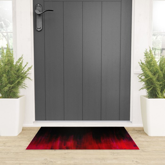 Red and Black Abstract Welcome Mat Gallery Image 3