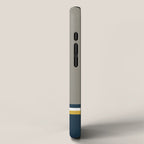 Modular Midcentury Modern Geometric Pattern in Navy Blue, Mustard, Grey, and White iPhone Case Gallery Image 2