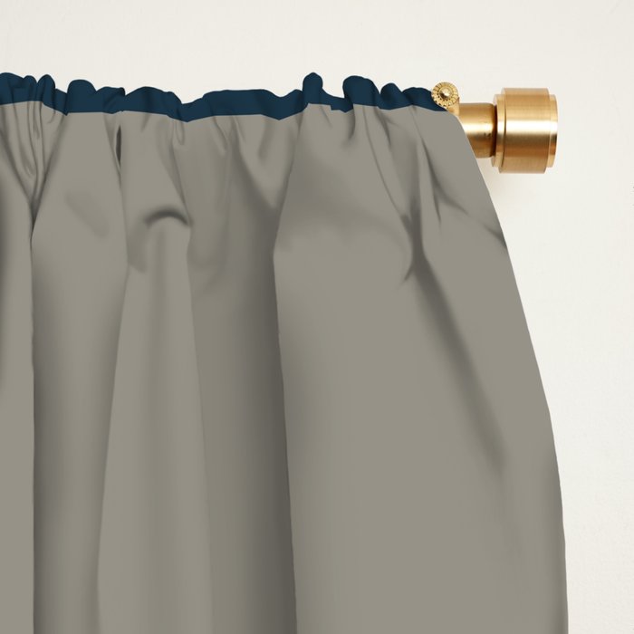 Modular Midcentury Modern Geometric Pattern in Navy Blue, Mustard, Grey, and White Window Curtain Gallery Image 2