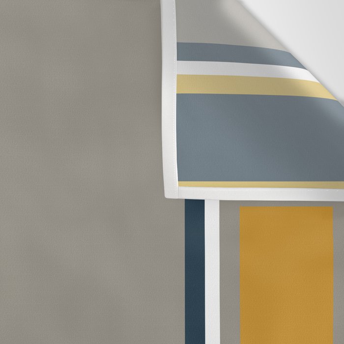 Modular Midcentury Modern Geometric Pattern in Navy Blue, Mustard, Grey, and White Wall Tapestry Gallery Image 3