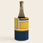 Modular Midcentury Modern Geometric Pattern in Navy Blue, Mustard, Grey, and White Wine Chiller Gallery Image 2