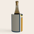 Modular Midcentury Modern Geometric Pattern in Navy Blue, Mustard, Grey, and White Wine Chiller Gallery Image 3