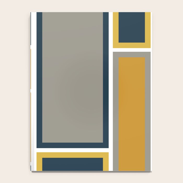 Modular Midcentury Modern Geometric Pattern in Navy Blue, Mustard, Grey, and White Notebook Gallery Image 4