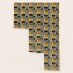 Modular Midcentury Modern Geometric Pattern in Navy Blue, Mustard, Grey, and White Wallpaper Gallery Image 3