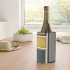 Modular Midcentury Modern Geometric Pattern in Navy Blue, Mustard, Grey, and White Wine Chiller Gallery Image 4