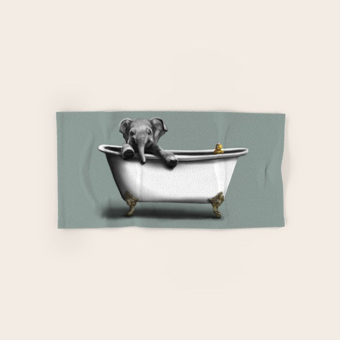 Elephant in Bath Bath Towel Gallery Image 1