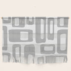 Retro Mid Century Modern Abstract Pattern 336 Gray Wall Hanging Gallery Image 1
