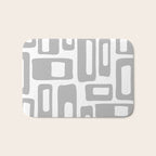 Retro Mid Century Modern Abstract Pattern 336 Gray Bath Mat Gallery Image 1