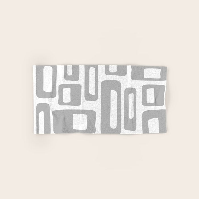 Retro Mid Century Modern Abstract Pattern 336 Gray Towels Gallery Image 1