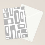 Retro Mid Century Modern Abstract Pattern 336 Gray Stationery Card Gallery Image 2