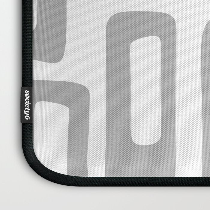 Retro Mid Century Modern Abstract Pattern 336 Gray Laptop Sleeve Gallery Image 3