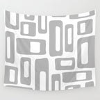 Retro Mid Century Modern Abstract Pattern 336 Gray Wall Tapestry Gallery Image 4