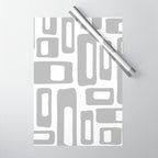 Retro Mid Century Modern Abstract Pattern 336 Gray Wrapping Paper Gallery Image 1