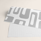 Retro Mid Century Modern Abstract Pattern 336 Gray Wrapping Paper Gallery Image 2