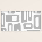 Retro Mid Century Modern Abstract Pattern 336 Gray Desk Mat Gallery Image 3