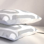 Retro Mid Century Modern Abstract Pattern 336 Gray Pillow Sham Gallery Image 3