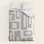 Retro Mid Century Modern Abstract Pattern 336 Gray Duvet Cover Gallery Image 6