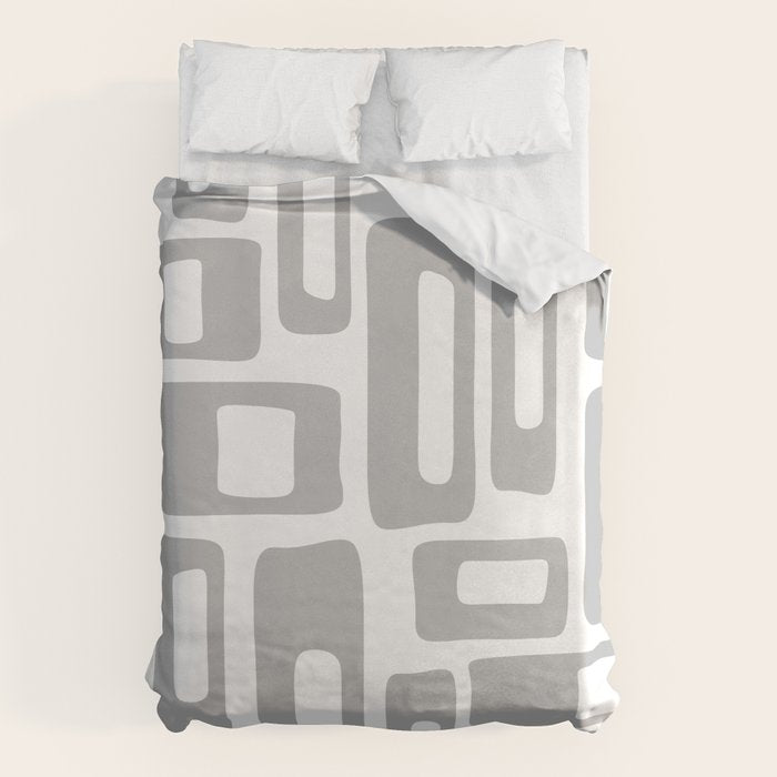 Retro Mid Century Modern Abstract Pattern 336 Gray Duvet Cover Gallery Image 6