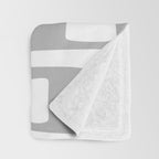 Retro Mid Century Modern Abstract Pattern 336 Gray Throw Blanket Gallery Image 3