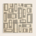Retro Mid Century Modern Abstract Pattern 336 Gray Wood Wall Art Gallery Image 1