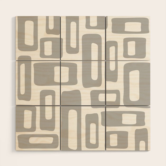 Retro Mid Century Modern Abstract Pattern 336 Gray Wood Wall Art Gallery Image 1
