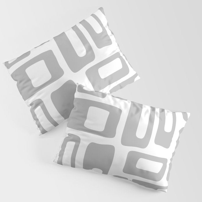 Retro Mid Century Modern Abstract Pattern 336 Gray Pillow Sham Gallery Image 3
