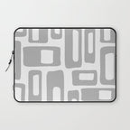 Retro Mid Century Modern Abstract Pattern 336 Gray Laptop Sleeve Gallery Image 1
