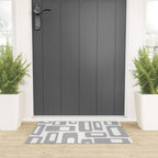 Retro Mid Century Modern Abstract Pattern 336 Gray Welcome Mat Gallery Image 3