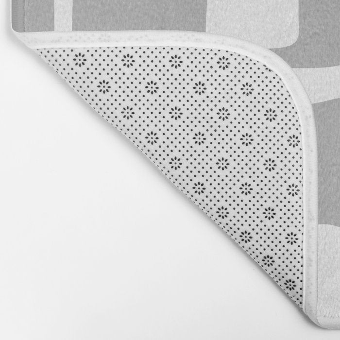 Retro Mid Century Modern Abstract Pattern 336 Gray Bath Mat Gallery Image 2