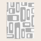 Retro Mid Century Modern Abstract Pattern 336 Gray Poster Gallery Image 4