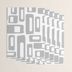 Retro Mid Century Modern Abstract Pattern 336 Gray Wrapping Paper Gallery Image 3