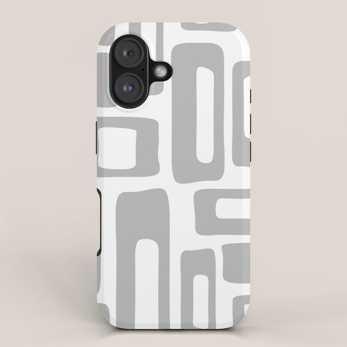 Retro Mid Century Modern Abstract Pattern 336 Gray iPhone Case Gallery Image 1