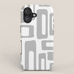 Retro Mid Century Modern Abstract Pattern 336 Gray iPhone Case Gallery Image 1