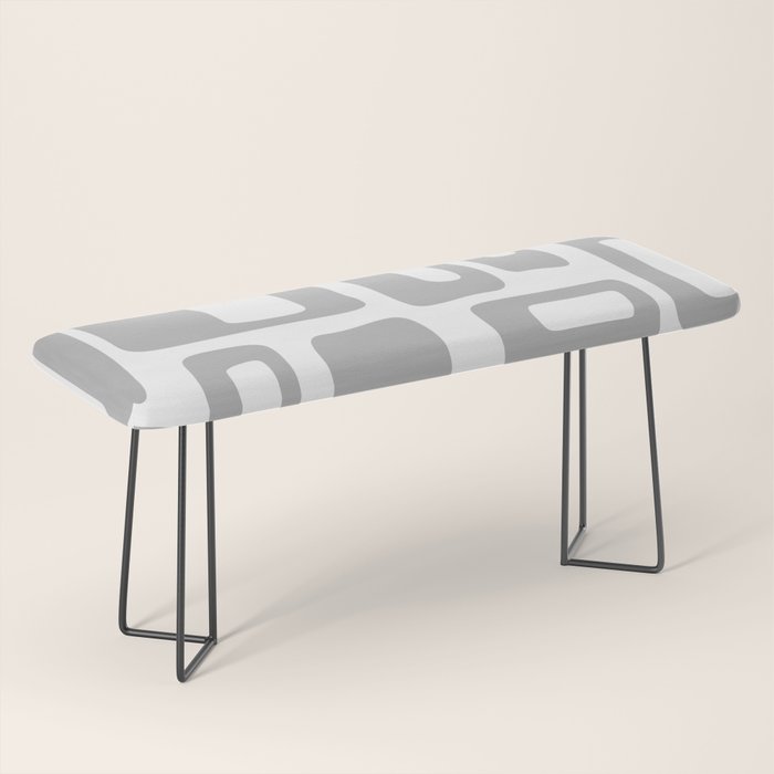 Retro Mid Century Modern Abstract Pattern 336 Gray Bench Gallery Image 1
