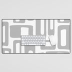 Retro Mid Century Modern Abstract Pattern 336 Gray Desk Mat Gallery Image 1