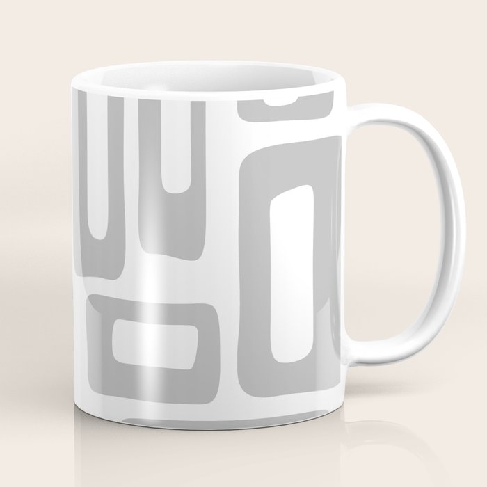 Retro Mid Century Modern Abstract Pattern 336 Gray Coffee Mug Gallery Image 1
