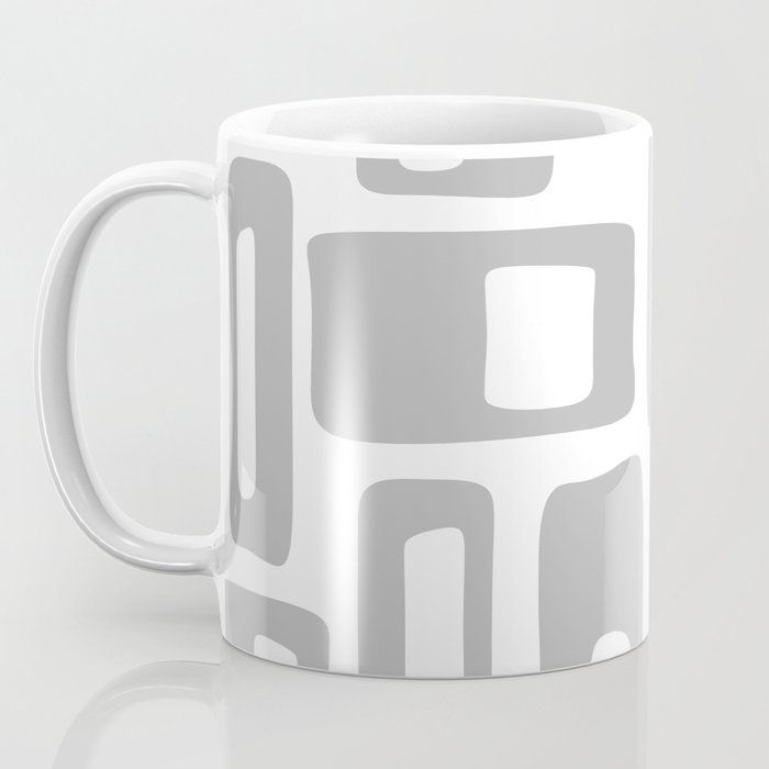 Retro Mid Century Modern Abstract Pattern 336 Gray Coffee Mug Gallery Image 3