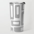 Retro Mid Century Modern Abstract Pattern 336 Gray Travel Mug Gallery Image 2