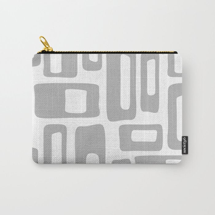 Retro Mid Century Modern Abstract Pattern 336 Gray Carry All Pouch Gallery Image 1