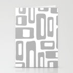 Retro Mid Century Modern Abstract Pattern 336 Gray Stationery Card Gallery Image 2