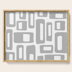 Retro Mid Century Modern Abstract Pattern 336 Gray Serving Tray Gallery Image 1