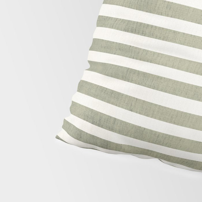 Neutral Green Lines Minimalist Artwork Pillow Sham Gallery Image 4