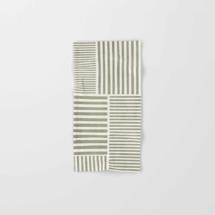 Neutral Green Lines Minimalist Artwork Bath Towel Gallery Image 1