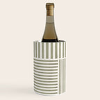 Neutral Green Lines Minimalist Artwork Wine Chiller Gallery Image 3